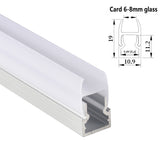 10x20mm Clip-On LED Aluminum Profile for 6mm 8mm Glass Edge 1M 2M Linear Glass Light Housing