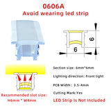 6x6mm 8x8mm Slim Led silicone cover profile of various size soft flexible for DIY led strip light