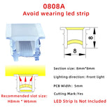 6x6mm 8x8mm Slim Led silicone cover profile of various size soft flexible for DIY led strip light