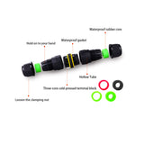 IP68 Waterproof Inline Connector - Heavy Duty Outdoor Cable Joint 2-Pin to 6-Pin