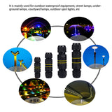 IP68 Waterproof Inline Connector - Heavy Duty Outdoor Cable Joint 2-Pin to 6-Pin