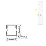 1010B 1M Slim led strip light aluminum channel wall mounted black silver color