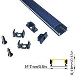 17x7mm LED aluminum profile channel with PC diffuser for led strip light 1m 2m length