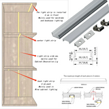 20x10mm Slim Wall Mount or Recessed LED Profile 1M 2M for Groove Lighting in Bespoke Joinery Wall Mounted for Bookshelf & Entertainment Unit Lighting