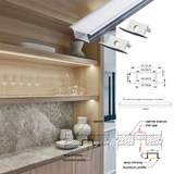 20x10mm Slim Wall Mount or Recessed LED Profile 1M 2M for Groove Lighting in Bespoke Joinery Wall Mounted for Bookshelf & Entertainment Unit Lighting
