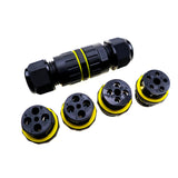IP68 Waterproof Inline Connector - Heavy Duty Outdoor Cable Joint 2-Pin to 6-Pin