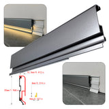 Surface Mount LED Skirting Board Aluminium Profile Kit with White Silicone Cover – 1/2M Low Level Lighting for Residential & Commercial Spaces