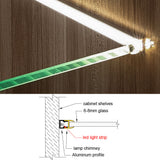 10x20mm Clip-On LED Aluminum Profile for 6mm 8mm Glass Edge 1M 2M Linear Glass Light Housing