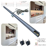 6x9mm Ultra Slim Recessed Under Shelf Light, Solderless Aluminium Profile for LED Strip, 1/2m 12V Under Cabinet Light, 3000K 4000K