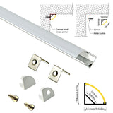 1616H 1m 2m Led aluminum profile channel V shape corner mounted led strip channel 3.3ft 6.6ft