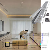 3213 Led strip aluminum channel profile bar for ceramic tile wall and ceiling