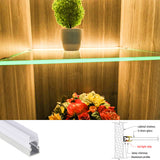 10x20mm Clip-On LED Aluminum Profile for 6mm 8mm Glass Edge 1M 2M Linear Glass Light Housing