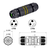 IP68 Waterproof Inline Connector - Heavy Duty Outdoor Cable Joint 2-Pin to 6-Pin