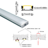 17x7mm LED aluminum profile channel with PC diffuser for led strip light 1m 2m length
