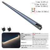 6x9mm Ultra Slim Recessed Under Shelf Light, Solderless Aluminium Profile for LED Strip, 1/2m 12V Under Cabinet Light, 3000K 4000K