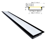 4010A Recessed LED Aluminum Profile Kit for LED Strip – 40mm Wide Embedded Channel for Dual Strip Main Lighting