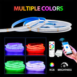 Ultra-Bright RGB COB Strip Light 24V Dot-Free 10mm Flexible LED Tape (576 LEDs per Meter)