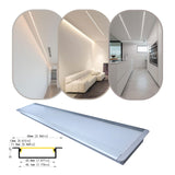 4513A Recessed LED Aluminum Profile Kit for LED Strip – 45mm Wide Embedded Channel for Dual Strip Main Lighting