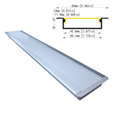 4513A Recessed LED Aluminum Profile Kit for LED Strip – 45mm Wide Embedded Channel for Dual Strip Main Lighting