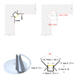 4624 Plaster-in Internal Corner LED Profile 2M Trimless Drywall Aluminum Channel