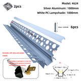 4624 Plaster-in Internal Corner LED Profile 2M Trimless Drywall Aluminum Channel