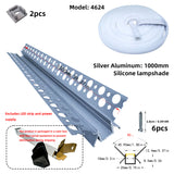 4624 Plaster-in Internal Corner LED Profile 2M Trimless Drywall Aluminum Channel