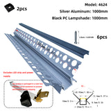 4624 Plaster-in Internal Corner LED Profile 2M Trimless Drywall Aluminum Channel