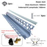 4624 Plaster-in Internal Corner LED Profile 2M Trimless Drywall Aluminum Channel