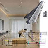 3213 Led strip aluminum channel profile bar for ceramic tile wall and ceiling