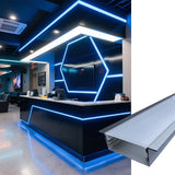 50*20 Wide-Format LED Aluminum Channel 50x20mm with White Cover for Esports Rooms, Exhibition Halls, and Large Space Lighting