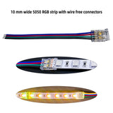 Solderless connector L shape corner connector for COB RGB led strip light