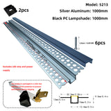 52x13mm Plaster-in LED Profile Seamless Recessed Drywall Channel 1M 2M Indirect Lighting Trimless
