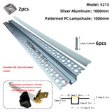 52x13mm Plaster-in LED Profile Seamless Recessed Drywall Channel 1M 2M Indirect Lighting Trimless