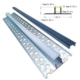 5213A LED Gypsum Board Profile - 1m 2m  Aluminum Recessed Profile with Airflow Channels & Diffuser for Indirect Roof Lighting (PC White/Black + Silicone )