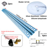 5213A LED Gypsum Board Profile - 1m 2m  Aluminum Recessed Profile with Airflow Channels & Diffuser for Indirect Roof Lighting (PC White/Black + Silicone )