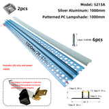 5213A LED Gypsum Board Profile - 1m 2m  Aluminum Recessed Profile with Airflow Channels & Diffuser for Indirect Roof Lighting (PC White/Black + Silicone )