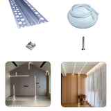 5213A LED Gypsum Board Profile - 1m 2m  Aluminum Recessed Profile with Airflow Channels & Diffuser for Indirect Roof Lighting (PC White/Black + Silicone )