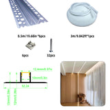5213A LED Gypsum Board Profile - 1m 2m  Aluminum Recessed Profile with Airflow Channels & Diffuser for Indirect Roof Lighting (PC White/Black + Silicone )
