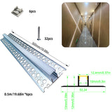 5213A LED Gypsum Board Profile - 1m 2m  Aluminum Recessed Profile with Airflow Channels & Diffuser for Indirect Roof Lighting (PC White/Black + Silicone )