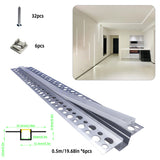 52x13mm Plaster-in LED Profile Seamless Recessed Drywall Channel 1M 2M Indirect Lighting Trimless