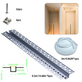 52x13mm Plaster-in LED Profile Seamless Recessed Drywall Channel 1M 2M Indirect Lighting Trimless