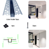 52x13mm Plaster-in LED Profile Seamless Recessed Drywall Channel 1M 2M Indirect Lighting Trimless