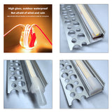 3515A Tile-Recessed LED Aluminum Profile – Recessed groove for edge lighting of 10mm-12mm tiles and stone – Suitable for shower niches, bathroom mirrors, and kitchen backsplash lighting – Compatible with 12mm COB/SMD waterproof light strips 1/2 meter