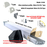 1616H 1m 2m Led aluminum profile channel V shape corner mounted led strip channel 3.3ft 6.6ft