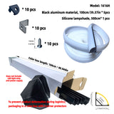 1616H 1m 2m Led aluminum profile channel V shape corner mounted led strip channel 3.3ft 6.6ft