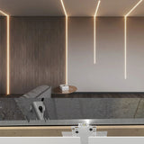 6114 Recessed Drywall LED Aluminium Profile – Black/White Diffuser or Silicone Cover for Indirect Light (1m / 2m)
