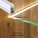 10x20mm Clip-On LED Aluminum Profile for 6mm 8mm Glass Edge 1M 2M Linear Glass Light Housing