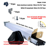 1616H 1m 2m Led aluminum profile channel V shape corner mounted led strip channel 3.3ft 6.6ft