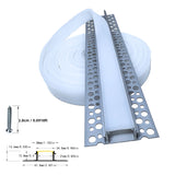 6114A Recessed Drywall LED Profile – Indoor Indirect Light with Black / White Diffuser or Silicone Cover (1m / 2m)