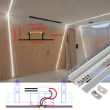 6114A Recessed Drywall LED Profile – Indoor Indirect Light with Black / White Diffuser or Silicone Cover (1m / 2m)